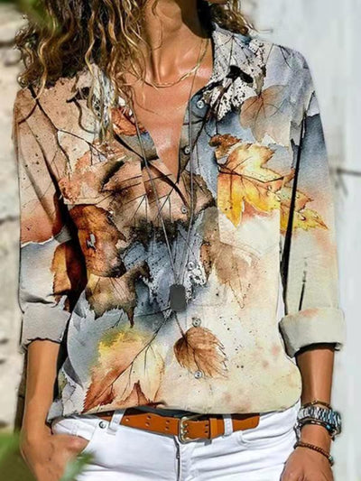 Creative Face Printed Button Down Shirts