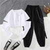 Hip Hop Ripped Sleeves Top & Pants Set