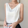 V-Neck Satin Casual Fit Tops