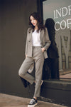 Casual Solid Color Pocketed Suits