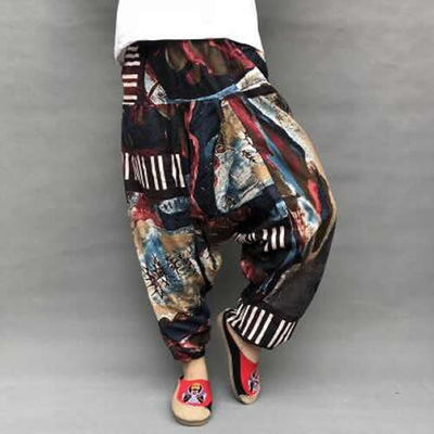 Casual Boho Pattern Harem Pants