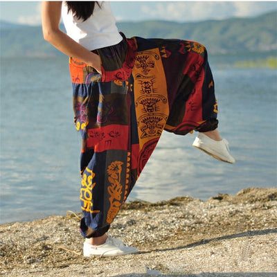 Casual Boho Pattern Harem Pants