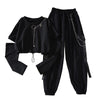 Hip Hop Ripped Sleeves Top & Pants Set