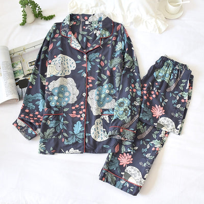 100% Viscose Creative Leaf Print Lounge Set