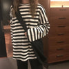 Round Neck Striped Long Sleeves Tops