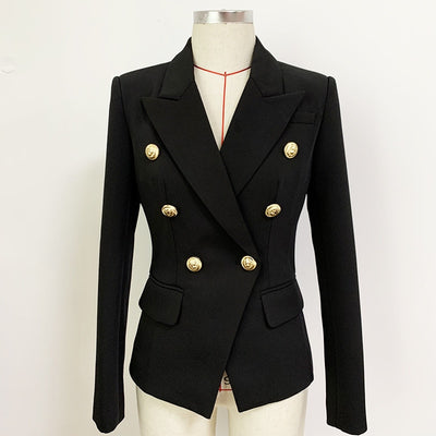 Classic Style Double Breasted Gold Button Blazers