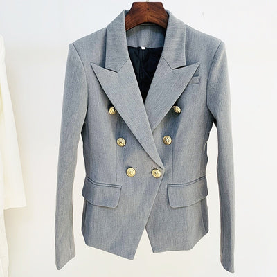 Classic Style Double Breasted Gold Button Blazers