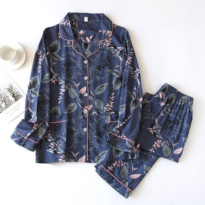 100% Viscose Creative Leaf Print Lounge Set