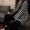 Round Neck Striped Long Sleeves Tops