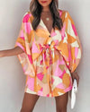 Creative Floral Pattern Boho Robe Dresses