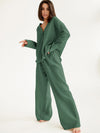 Pure Cotton V-Neck Jumper & Trousers Set