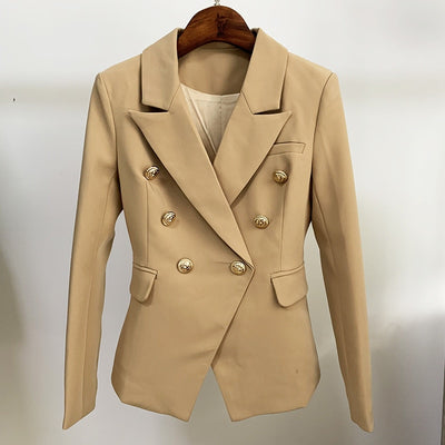 Classic Style Double Breasted Gold Button Blazers