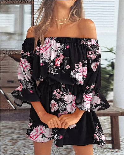 Creative Floral Pattern Boho Robe Dresses