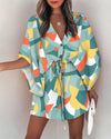 Creative Floral Pattern Boho Robe Dresses