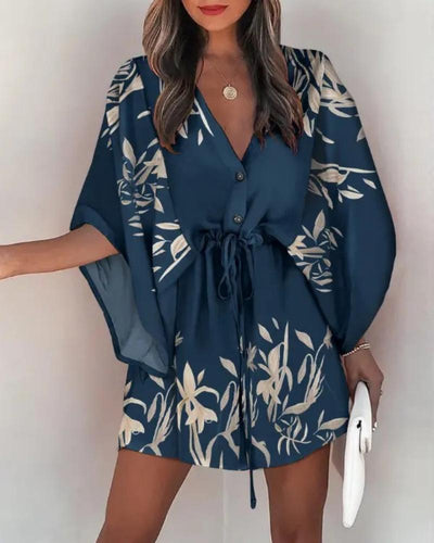 Creative Floral Pattern Boho Robe Dresses