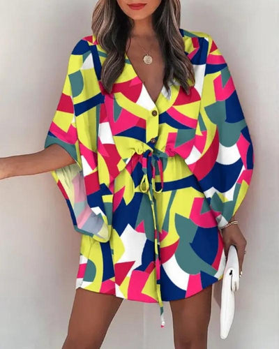 Creative Floral Pattern Boho Robe Dresses